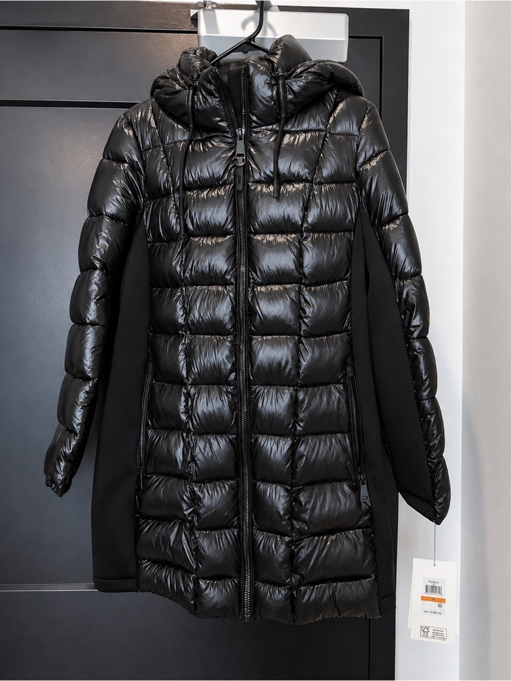 New DKNY Women’s Black Long Puffer Coat – Size S– $180 Retail